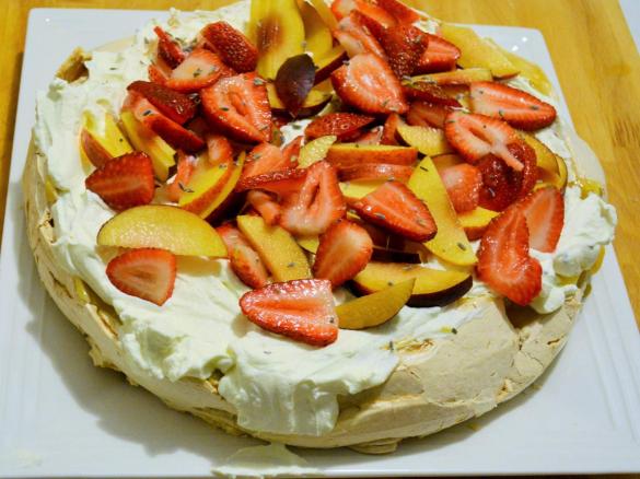 Lemon Meringue Pavlova with Lavender Cream