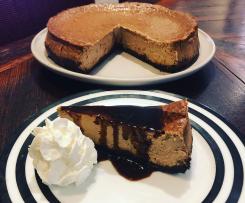 Baked Espresso Martini Cheesecake with Kahlua Syrup