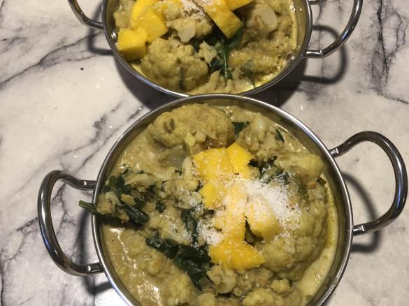 Cauliflower mango coconut curry