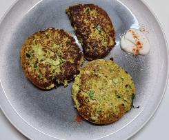 Zucchini and Haloumi Fritter with Yoghurt and Salsa