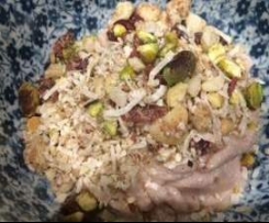 Winter Apple and rhubarb sorbet with sweet crumble