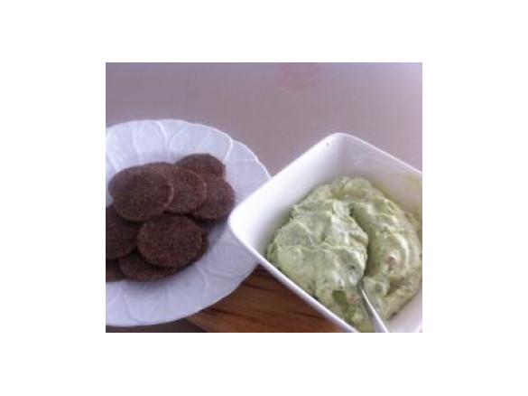 Spicy broad bean, pea and goats cheese pate.