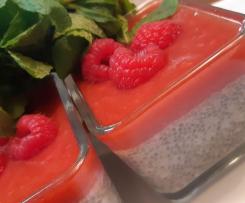 Chia Pudding with raspberry coulis
