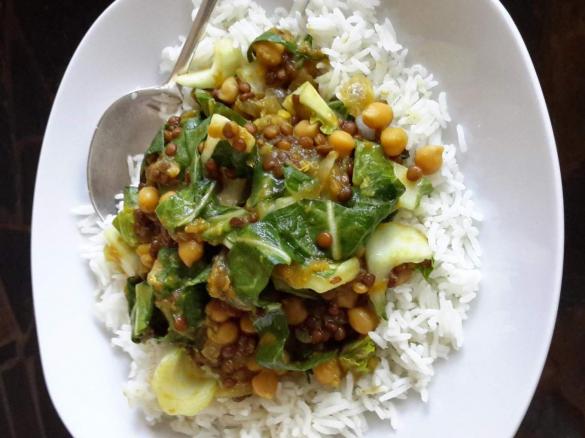 Vegan apricot chicken (chickpeas)