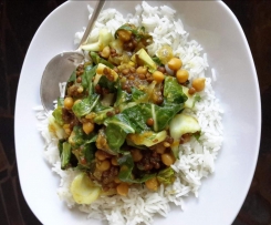 Vegan apricot chicken (chickpeas)