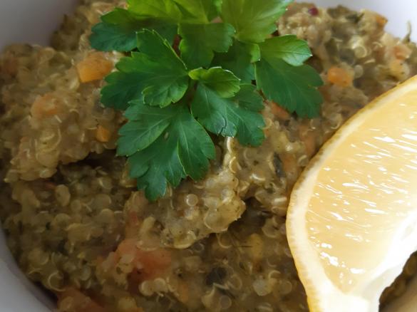 Ayurvedic Quinoa Khichari with Mung Dal, Carrot & Kale