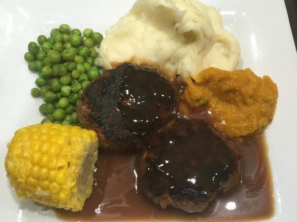 Super tasty rissoles and Vegies