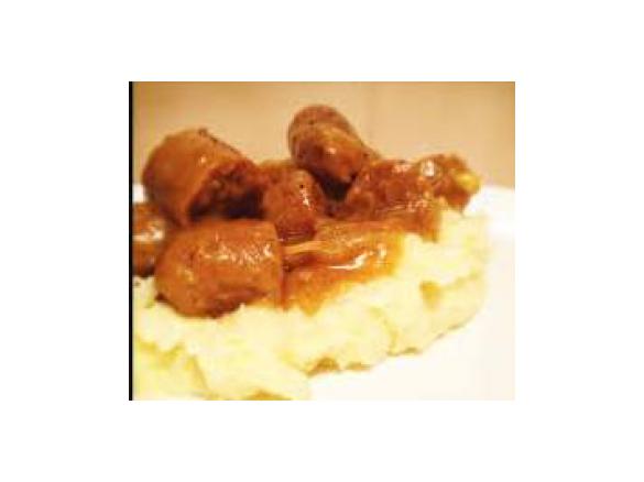 Curry Sausages With Mash Potato