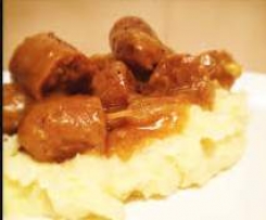 Curry Sausages With Mash Potato