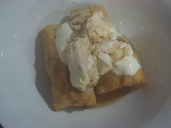 Banana Spring Rolls with Toffee Liqueur Sauce