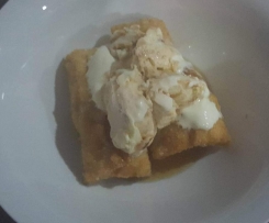 Banana Spring Rolls with Toffee Liqueur Sauce