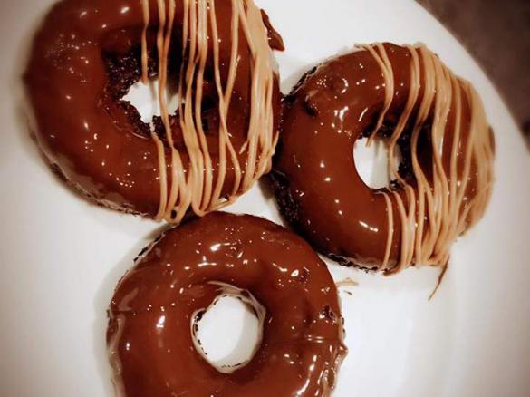 Choc Mint Brownie Donuts
