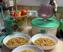 Hearty chorizo, mushroom and bean soup Low GI