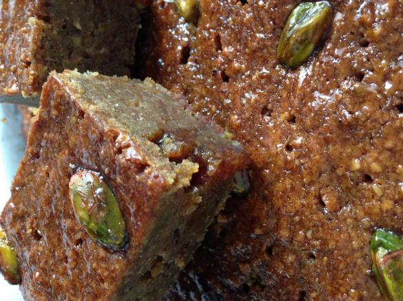 Pistachio & Almond Cake with Blood Orange Syrup