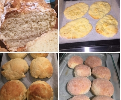 One Basic Gluten Free Bread Dough 3 Ways!! Instructions for making Naan, Bread rolls or A small loaf of bread