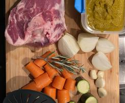 Slow cooked lamb, sweet potato mash and steamed cabbage