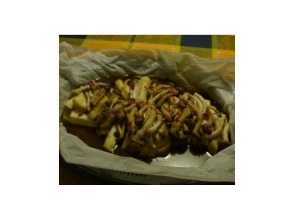 Steamed Eggplant and Ennochi Mushrooms