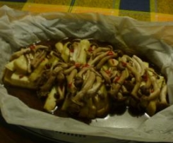 Steamed Eggplant and Ennochi Mushrooms