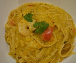 Creamy Tomato, Prawn & Pumpkin Fettuccine
