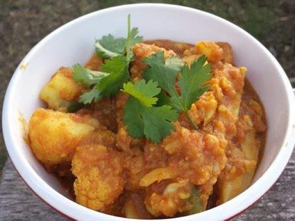 Aloo Ghobi with Potato and Cauliflower - Vegan, Whole Food Plant Based