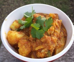 Aloo Ghobi with Potato and Cauliflower - Vegan, Whole Food Plant Based