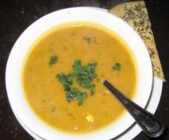 Chillied Sweet Potato (Kumara) and Coriander Soup