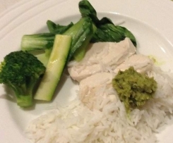 Steamed chicken and rice
