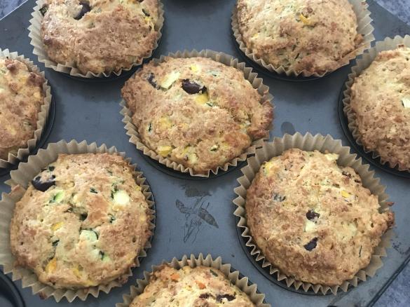 Savoury veggie filled muffins