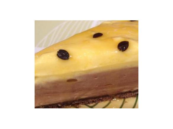 Espresso Chocolate Cheesecake with Mango Cream