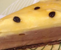 Espresso Chocolate Cheesecake with Mango Cream