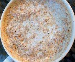 Chai powder spice mix and chai latte with cinnamon sugar
