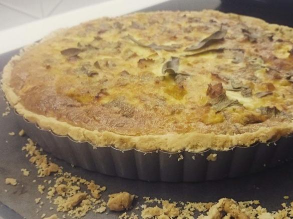 Smoked Trout, Pumpkin, Feta & Sage Quiche