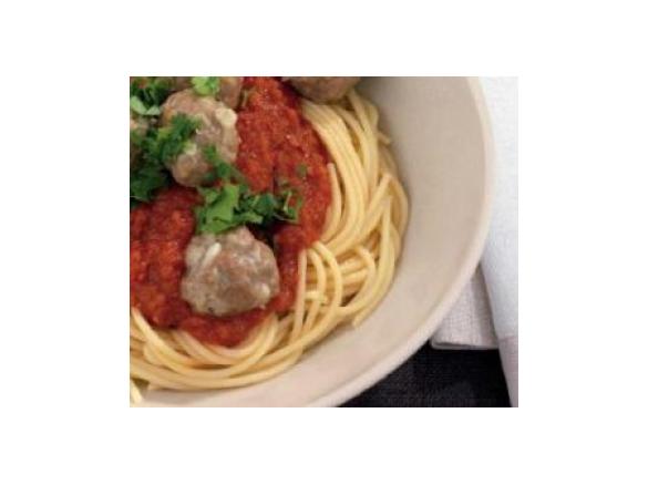 Kangaroo Meatballs with Tomato Sauce & Spaghetti