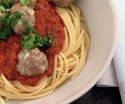Kangaroo Meatballs with Tomato Sauce & Spaghetti