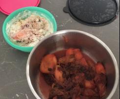 Overnight Oats with stewed Apple and Rhubarb