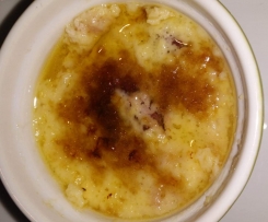 White chocolate and raspberry steamed custard