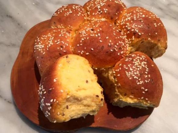 Sweet potato and mixed seed rolls