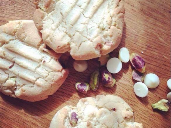 Pistachio & White Chocolate Cookies