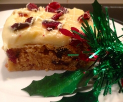 White Christmas Chocolate Cranberry Blondies