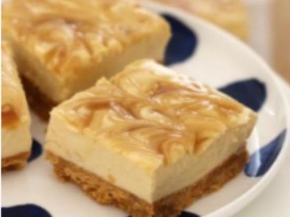 Salted Caramel Cheese Cake Slice (No Bake)