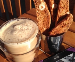 Pumpkin, hazelnut and white chocolate biscotti