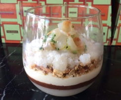 Lychee and rose layered dessert