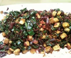 Sautéed Beets with Garlic and Anchovy Croutons‏