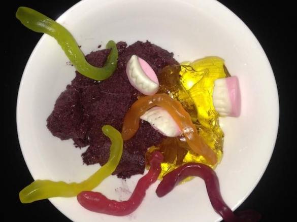 Halloween "Witch's Blood & Guts" Blueberry Sorbet