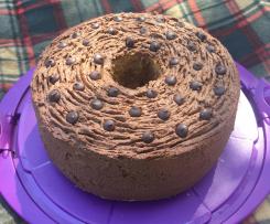 Coffee chiffon cake with mocha ganache