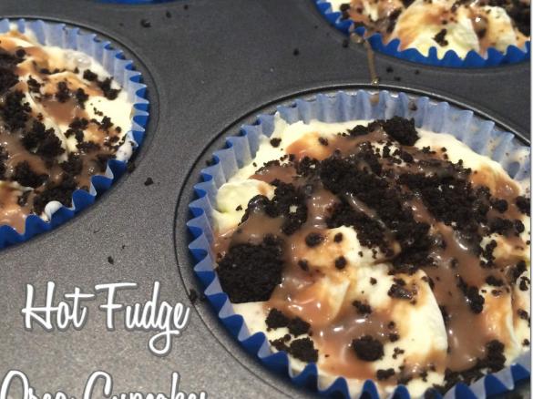 Hot Fudge Oreo Cupcakes