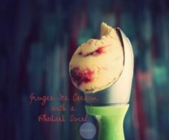 Ginger Ice Cream with a Rhubarb Swirl