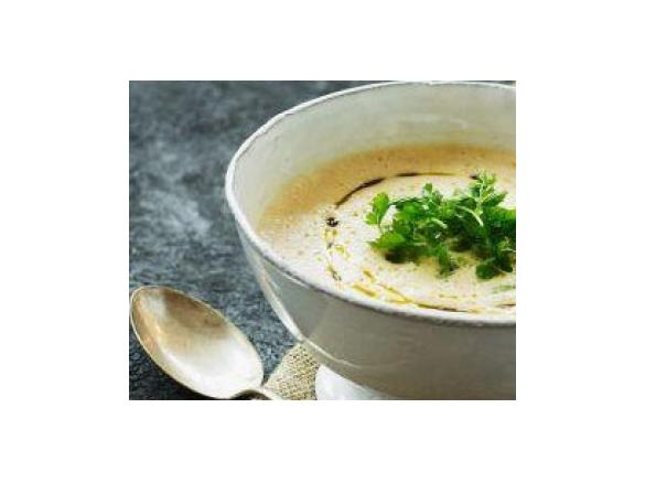 Celeriac & Parmesan Soup with Pear