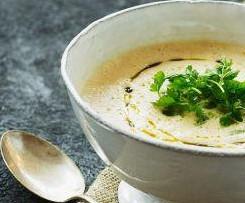 Celeriac & Parmesan Soup with Pear