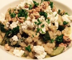 Barley Risotto with Zucchini, Walnuts and Feta
